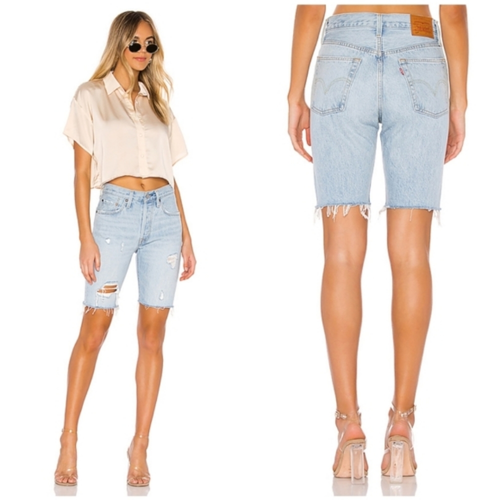 Levi's 501 Slouch Shorts in Slouch Around Distress - Picture 7 of 8